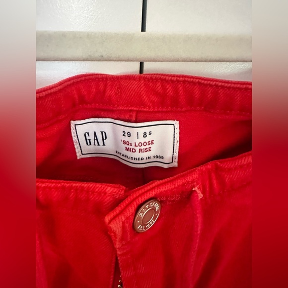 GAP Bold Red Mid Rise Pants - Picture 3 of 5